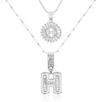 2pc 14k Diamond Letter Initial Necklaces