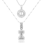 2pc 14k Diamond Letter Initial Necklaces