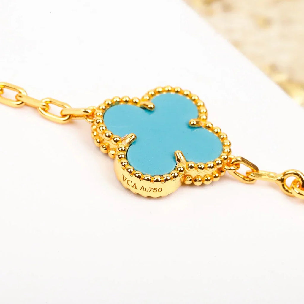 CLOVER 5 MOTIF TURQUOISE BRACELET COLLECTION