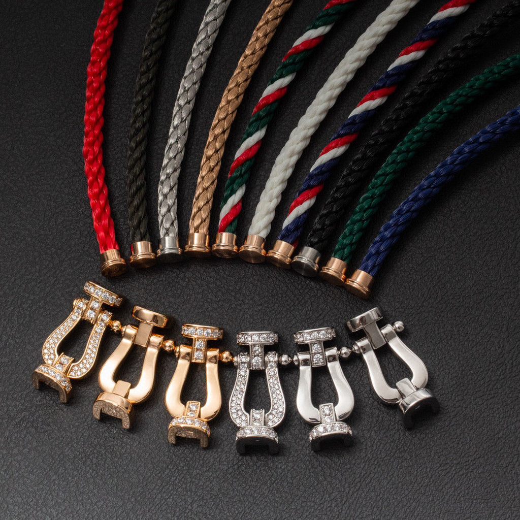 FORCE LARGE HORSESHOE FULL DIAMOND BRACELET SILVER