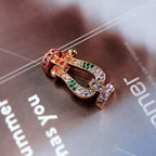 FORC LARGE HORSESHOE COLORED DIAMOND BRACELET SILVER
