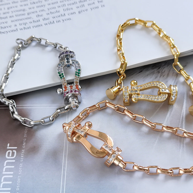 FORCE LARGE HORSESHOE CLASP METAL BRACELET