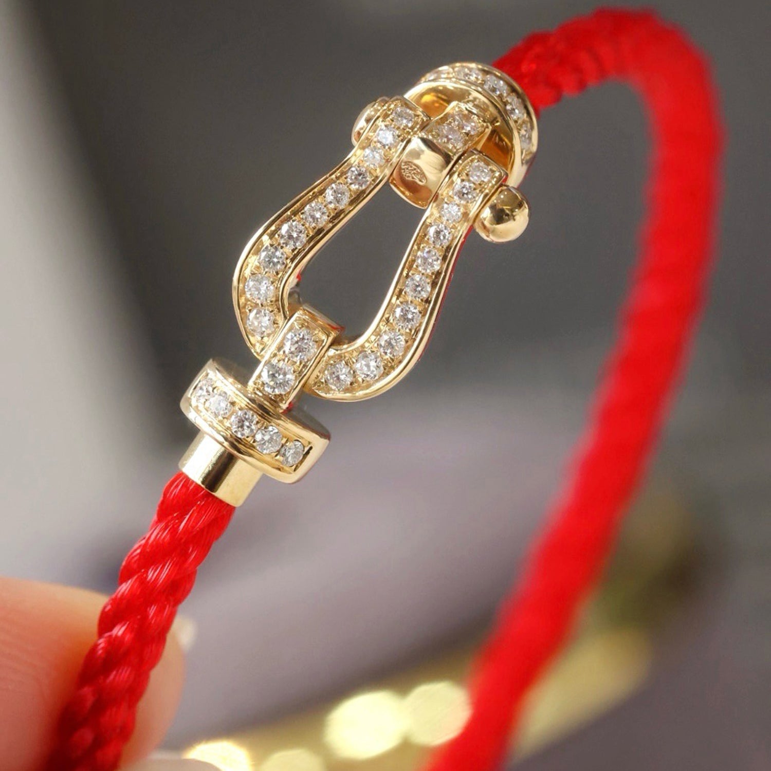FORCE LARGE HORSESHOE FULL DIAMOND BRACELET SILVER