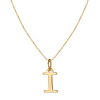 14k Minimal Serif Initial Necklace