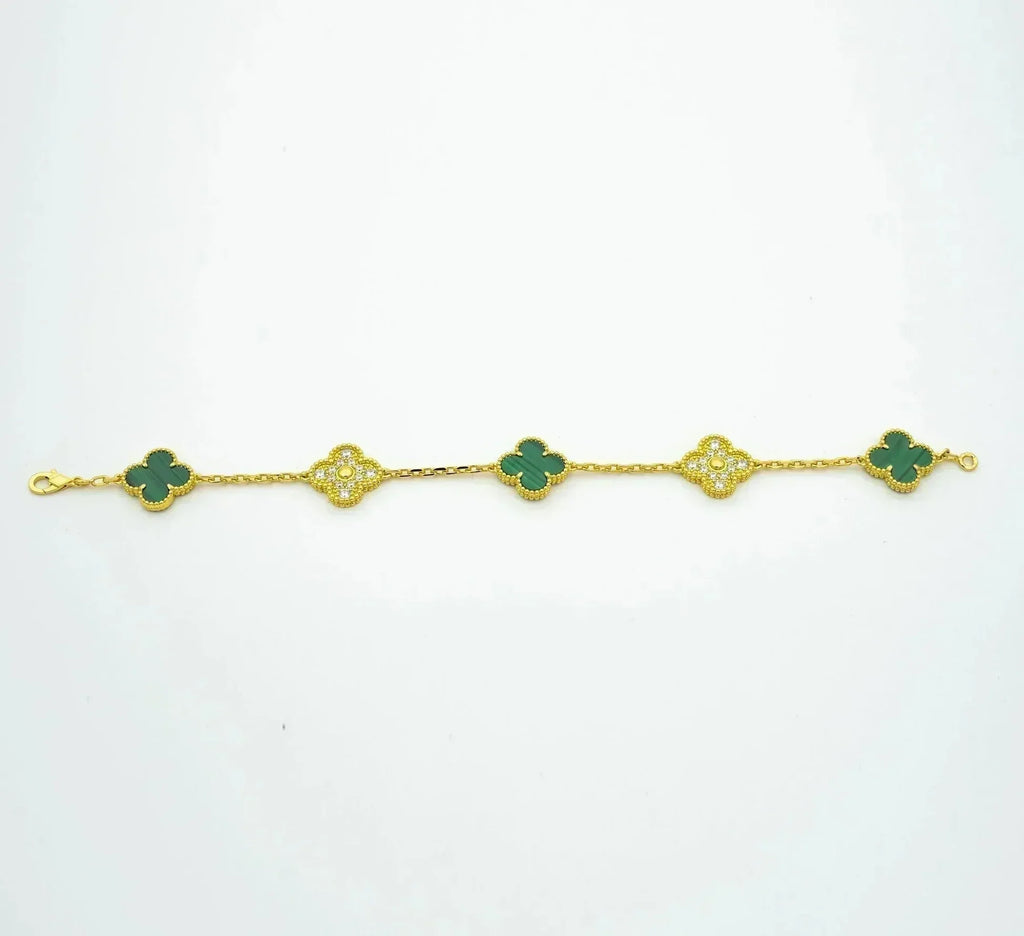 CLOVER 5 MOTIF MALACHITE BRACELET COLLECTION VIP