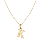 14k Minimal Serif Initial Necklace