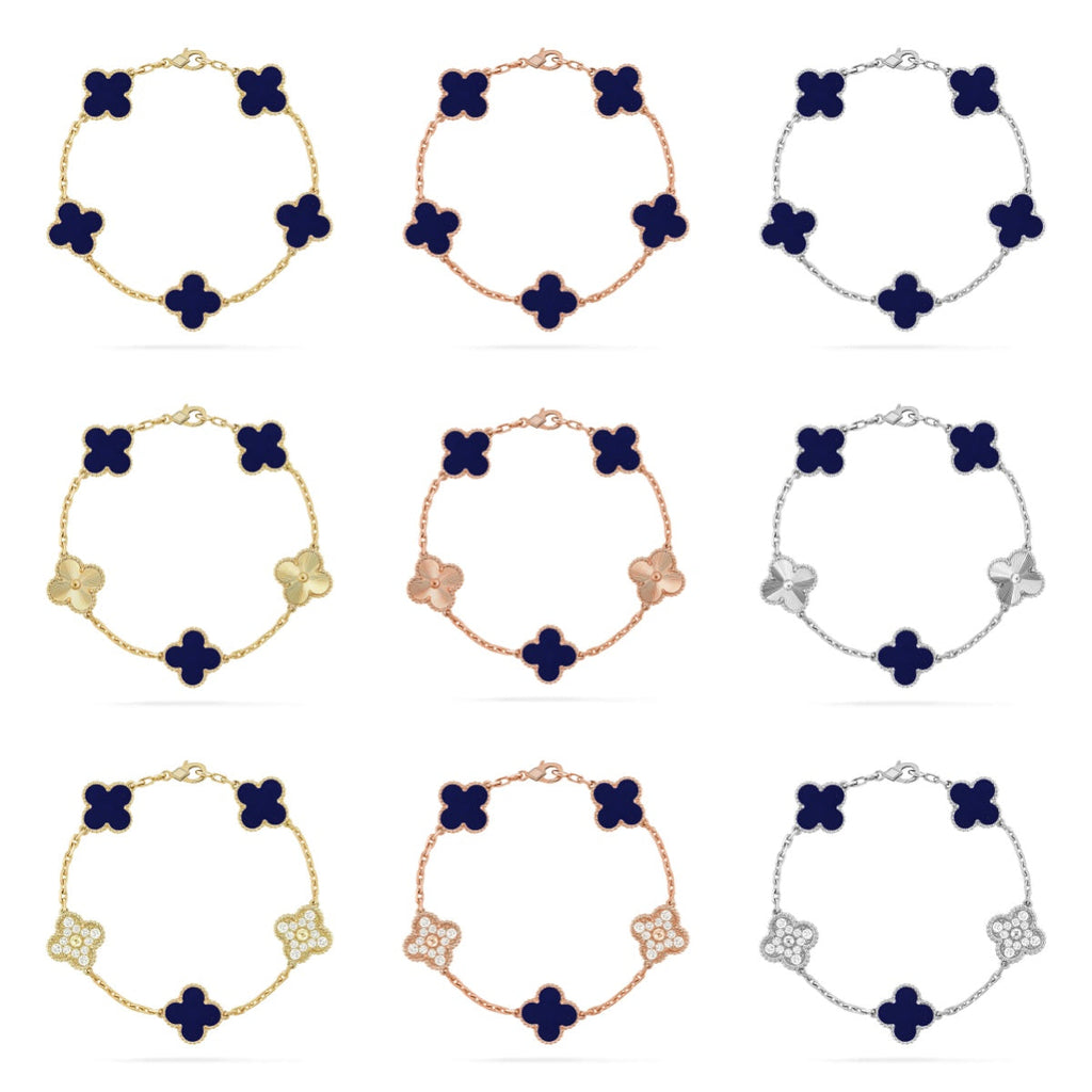 CLOVER 5 MOTIF LAPIS LAZULI BRACELET COLLECTION VIP