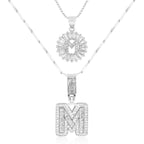 2pc 14k Diamond Letter Initial Necklaces