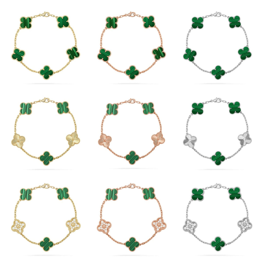 CLOVER 5 MOTIF MALACHITE BRACELET COLLECTION VIP
