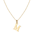 14k Minimal Serif Initial Necklace