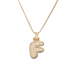 14k Diamond Dazzle Bubble Initial Necklace