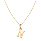 14k Minimal Serif Initial Necklace
