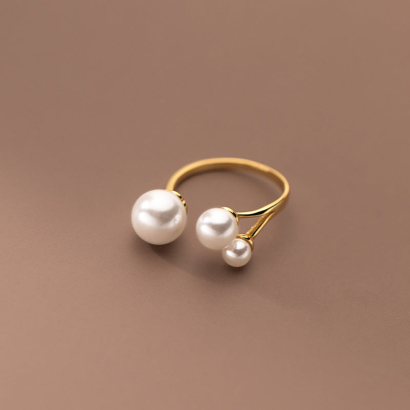 Adjustable Triple Freshwater Ring S925 Silver