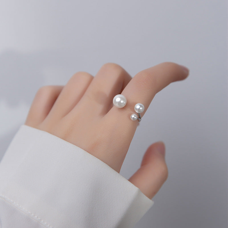 Adjustable Triple Freshwater Ring S925 Silver