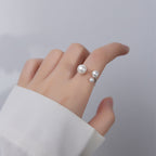 Adjustable Triple Freshwater Ring S925 Silver