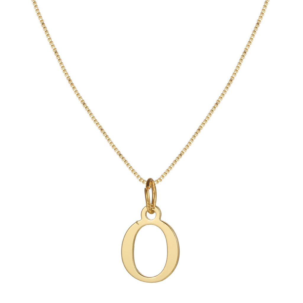 14k Minimal Serif Initial Necklace
