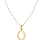 14k Minimal Serif Initial Necklace
