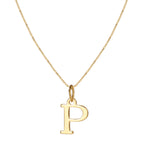 14k Minimal Serif Initial Necklace