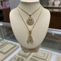 Pave Letter Initial Necklace Set