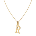 14k Minimal Serif Initial Necklace