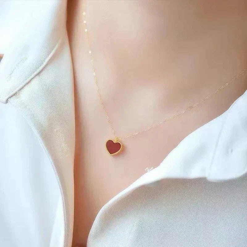 Gold Heart Necklace - Elegant Heart Pendant