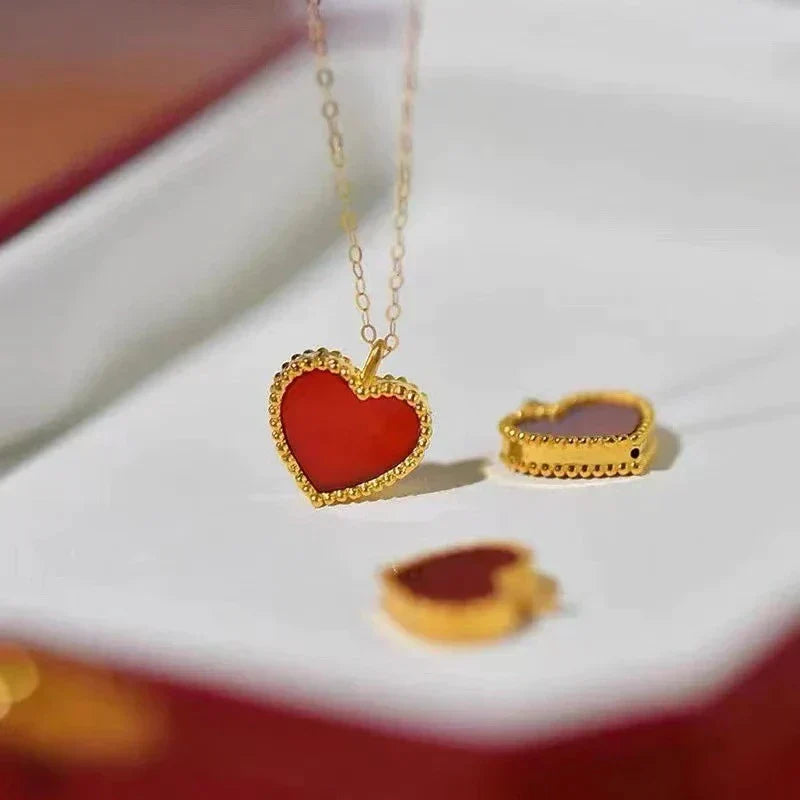 Gold Heart Necklace - Elegant Heart Pendant