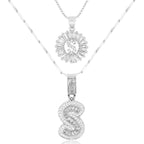 2pc 14k Diamond Letter Initial Necklaces