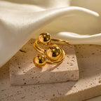 18k Bold Three Ball Open Ring