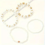 Bold Gold Accented Pearl Bracelet Stack
