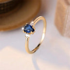 Minimalist Pear Cut Royal Sapphire Ring