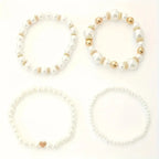 Bold Gold Accented Pearl Bracelet Stack