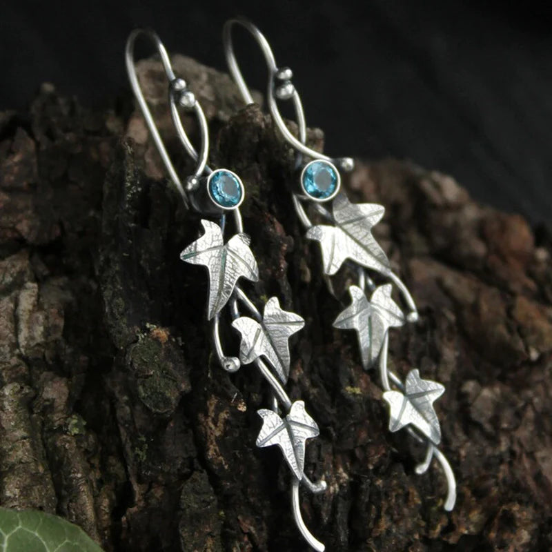 Blue Crystal Elf Earrings