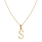 14k Minimal Serif Initial Necklace
