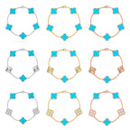 CLOVER 5 MOTIF TURQUOISE BRACELET COLLECTION