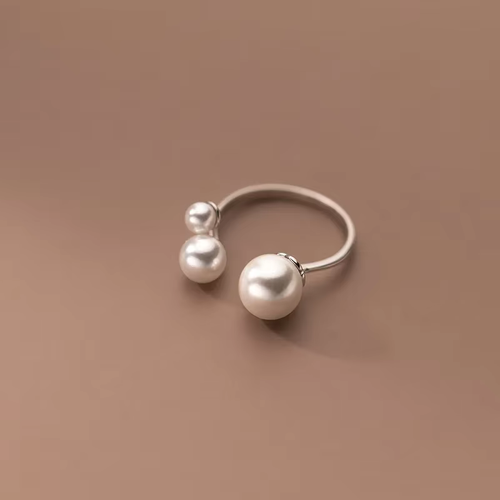 Adjustable Triple Freshwater Ring S925 Silver