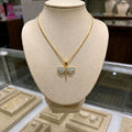 Dragonfly Necklace in Gold with Opal