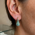 Valenne Turquoise Cluster Gold Earrings