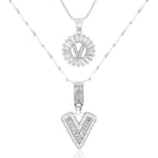 2pc 14k Diamond Letter Initial Necklaces