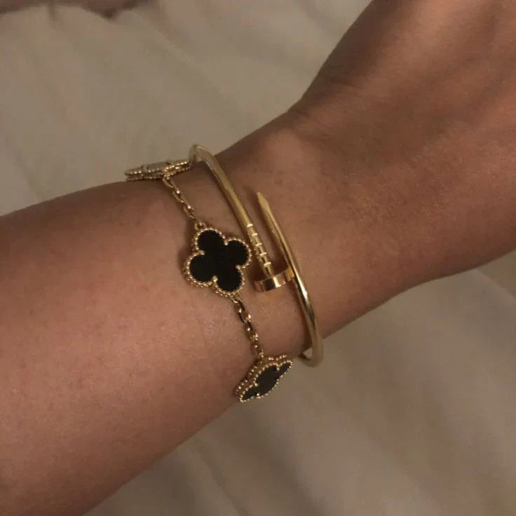 Clover Black & Silver Bracelet