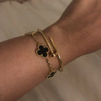 Clover Black & Silver Bracelet