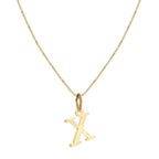14k Minimal Serif Initial Necklace