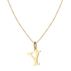 14k Minimal Serif Initial Necklace