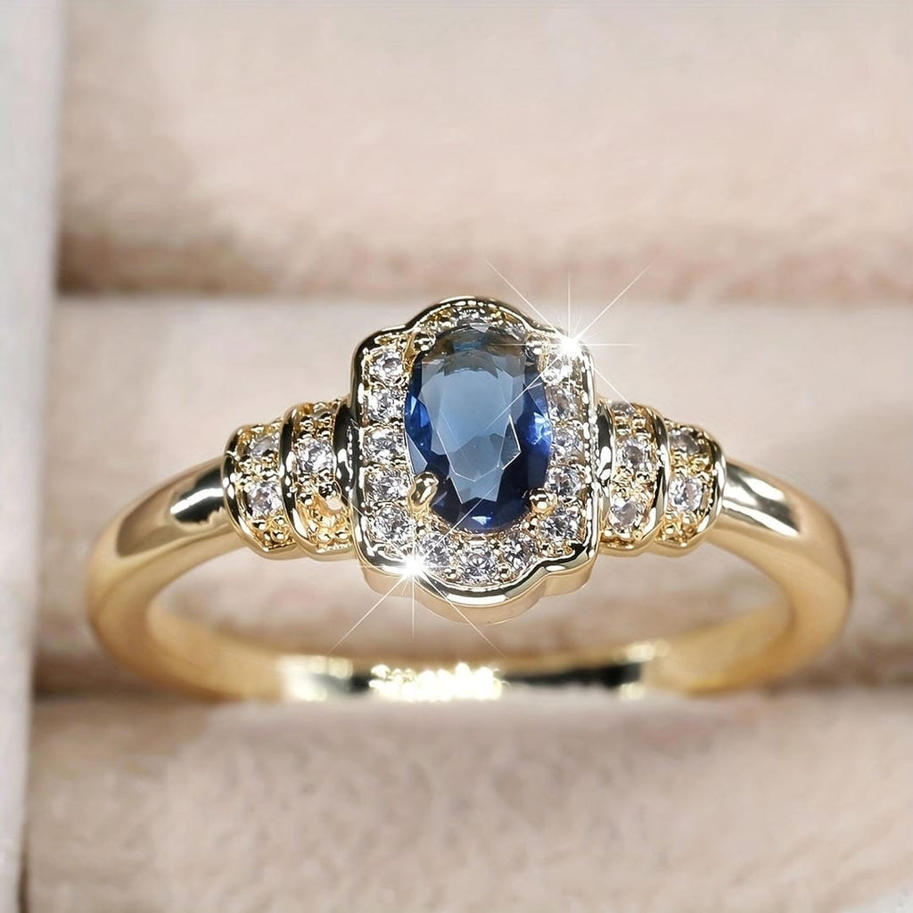 Heirloom Sapphire Halo Crystal Ring