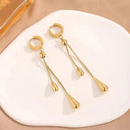Adjustable Pull Droplet Lariat Necklace and Earrings
