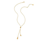 Adjustable Pull Droplet Lariat Necklace and Earrings
