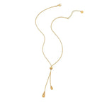Adjustable Pull Droplet Lariat Necklace and Earrings