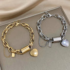 Bold & Chunky Chain Heart Bracelet