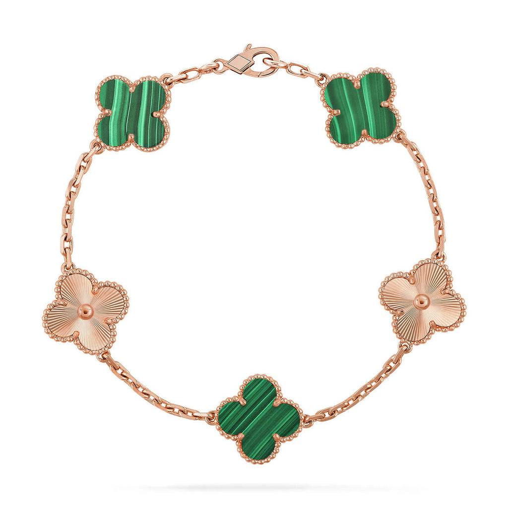 CLOVER 5 MOTIF MALACHITE BRACELET COLLECTION VIP
