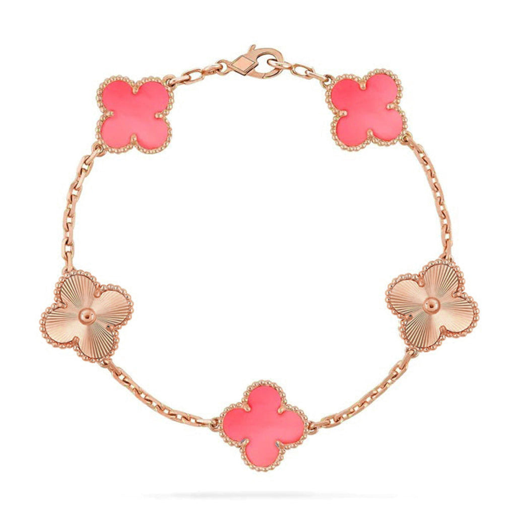 CLOVER 5 MOTIFS PINK MOP BRACELET COLLECTION
