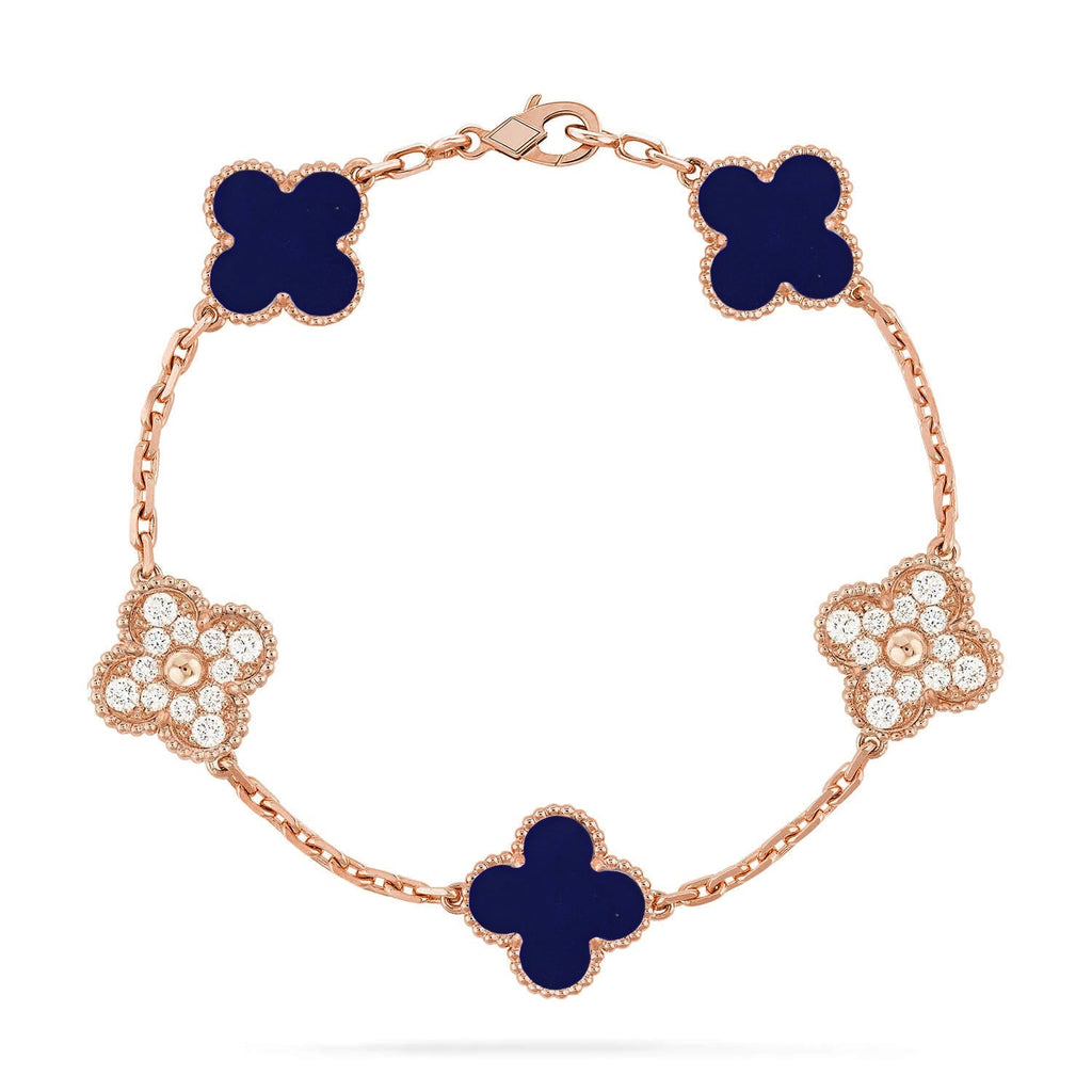 CLOVER 5 MOTIF LAPIS LAZULI BRACELET COLLECTION VIP
